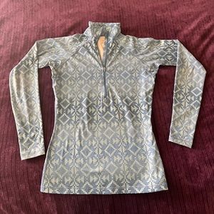 NIKE Pro Blue Dot Pattern Half Zip Pullover